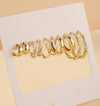 New Normcore Metal Earrings Suit 5 Pairs Of Creative Simple Gold Round Ring Earrings Inlaid Pearl Earrings