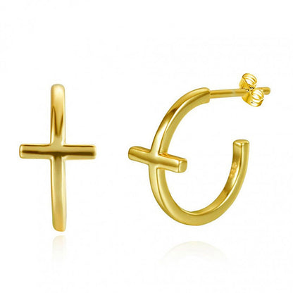 C-shaped Cross Earrings Retro Earrings