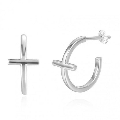 C-shaped Cross Earrings Retro Earrings