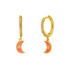 Cross-border European And American Diamond-studded Zircon Crescent Earrings Multicolor Oil Drop Moon Earrings