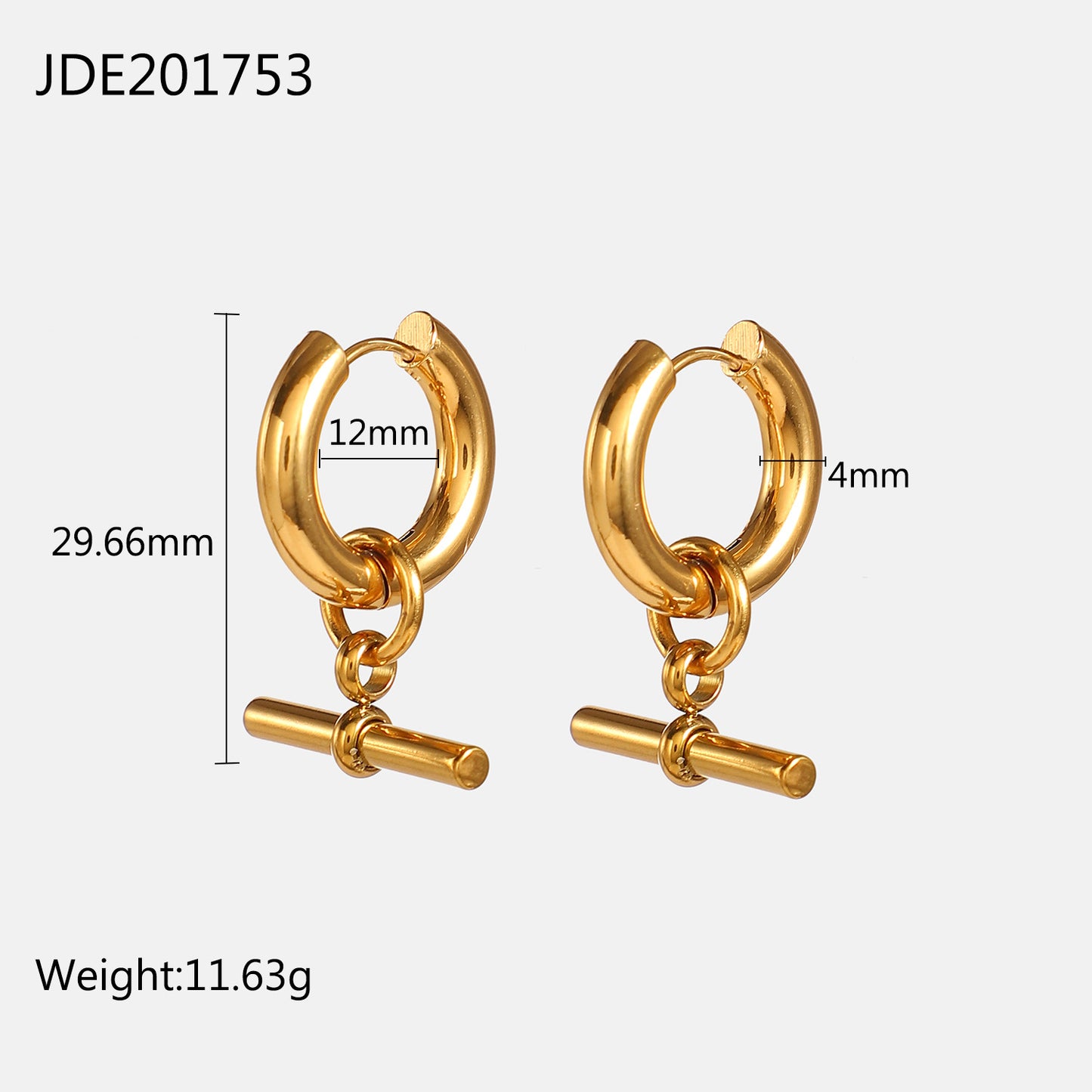 Circle Plating Stainless Steel No Inlaid Gold Plated Earrings