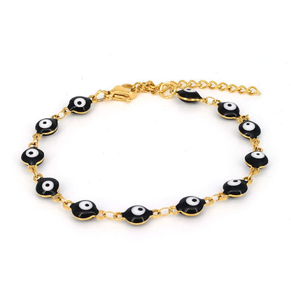 Ethnic Style Devil's Eye Titanium Steel Enamel Bracelets