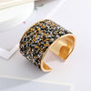 Bohemian Ethnic Style Colored Gravel Wide Bracelet Sparkling Rhinestone Open Bracelet