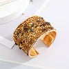 Bohemian Ethnic Style Colored Gravel Wide Bracelet Sparkling Rhinestone Open Bracelet