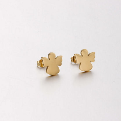 Simple Stainless Steel Cutting Angel Earrings Wholesale