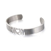 Korean Style Simple Heart-shaped Mom Titanium Steel Open-end Bangle Bracelet Mother's Day Jewelry Gift Factory Delivery