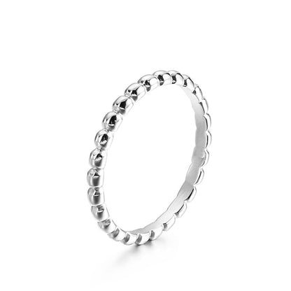 New Fashion Small Fresh Titanium Steel Round Bead Chain Simple Temperament Ring