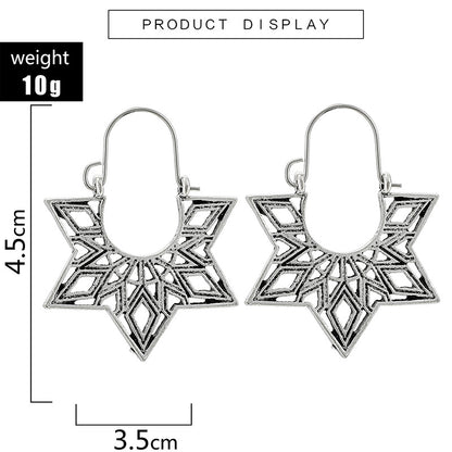 Retro Geometric Plating Alloy Earrings