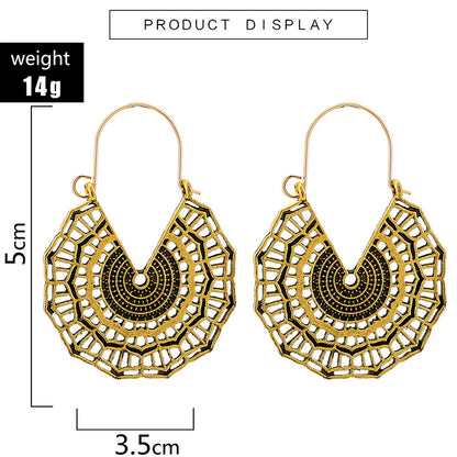 Retro Geometric Plating Alloy Earrings