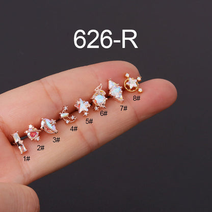 Ear Cartilage Rings & Studs Geometric 316 Stainless Steel  Copper Plating