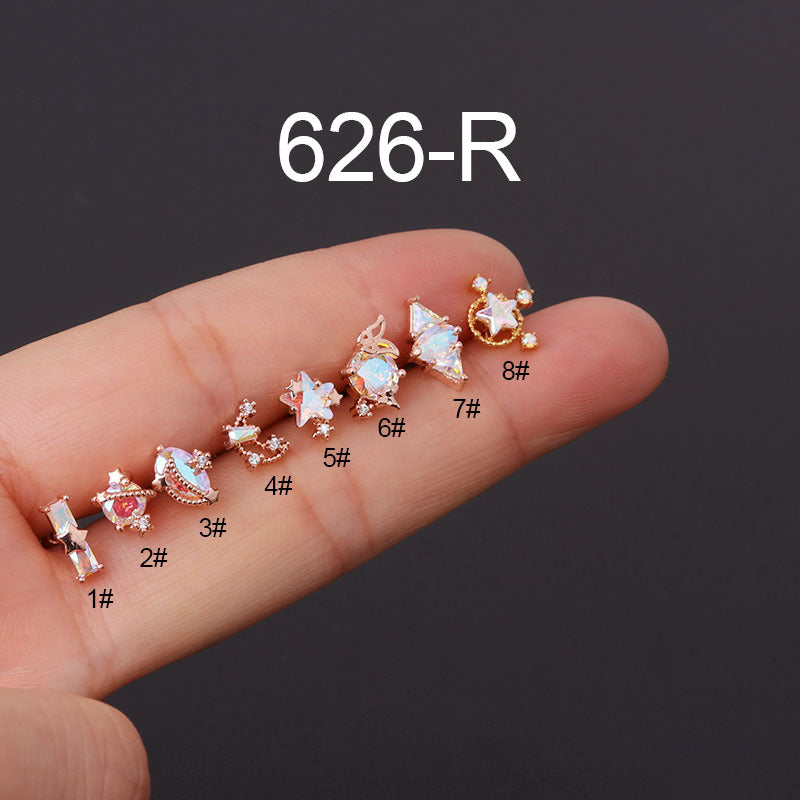 Ear Cartilage Rings & Studs Geometric 316 Stainless Steel  Copper Plating