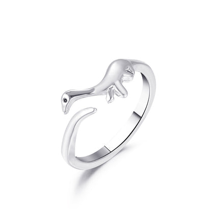 New Dinosaur Ring Europe And America Creative Metal Opening Animal Ring Rings Little Finger Ring Hand Jewelry Men And Women