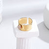 New Stainless Steel Inlaid Stone Ring Opening Adjustable Ring