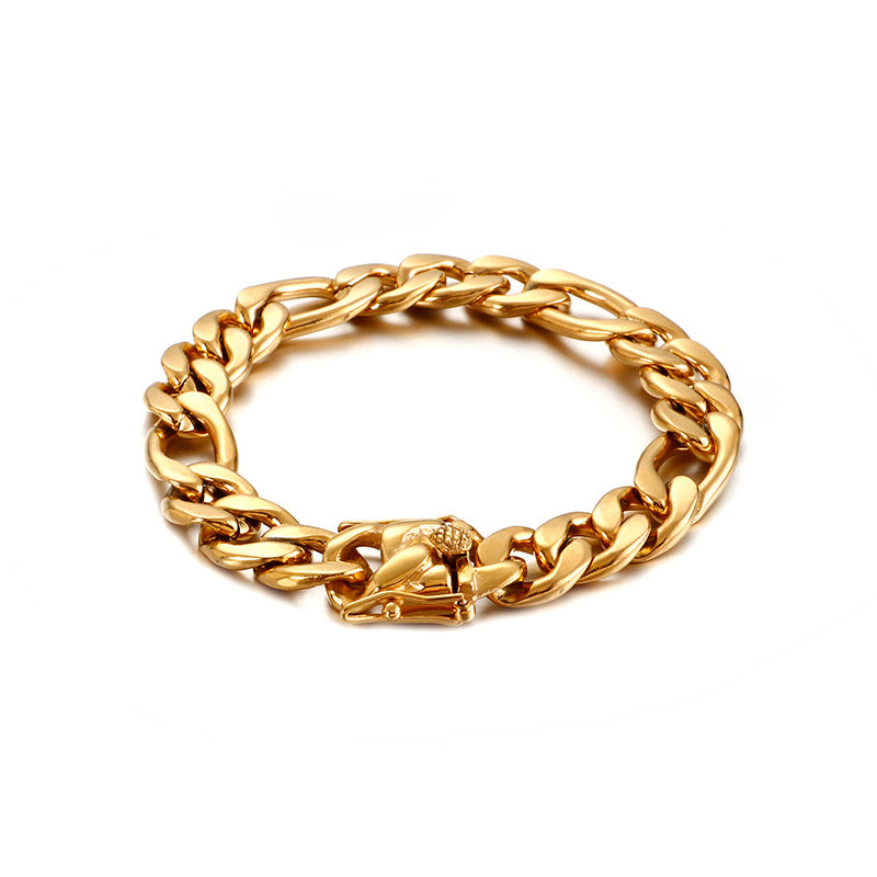 European And American Hip Hop 18k Gold Men's Bracelet Wholesale