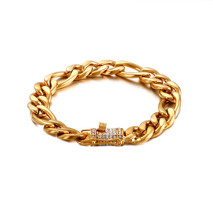 European And American Hip Hop 18k Gold Men's Bracelet Wholesale