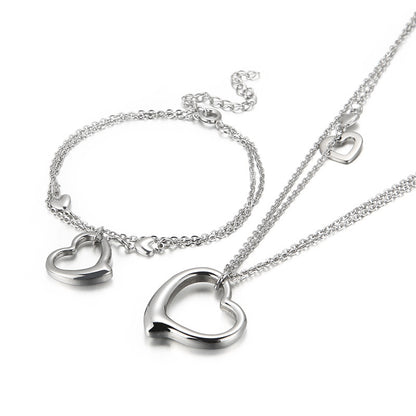 Creative Heart-shaped Pendant Stainless Steel Suit Fashion Stainless Steel Jewelry