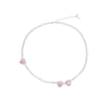 Light Luxury Heavy Industry High-end Clavicle Chain Female Summer Sweet Pink Love Pull Choker Necklace Full Zircon Necklace