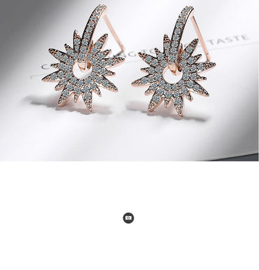 1 Pair Ig Style Shiny Star Plating Inlay Copper Zircon White Gold Plated Drop Earrings