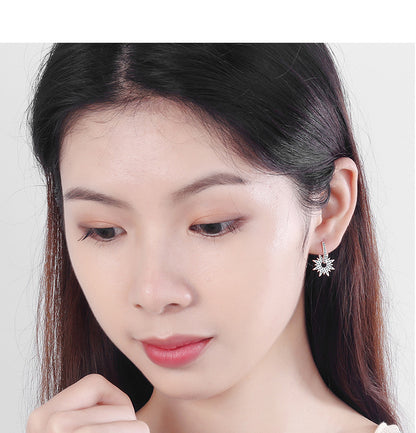 1 Pair Ig Style Shiny Star Plating Inlay Copper Zircon White Gold Plated Drop Earrings