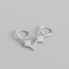 S925 Sterling Silver Eight-pointed Star Diamond Earrings