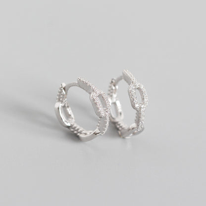 S925 Sterling Silver Chain Diamond Design Earring Wholesale