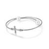 Korean Style Titanium Steel Jewelry Personalized Shell Pearl Cross Ladies Bracelet