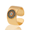 Copper Plated Real Gold Micro-inlaid Zircon Wide Round Tail Ring Source