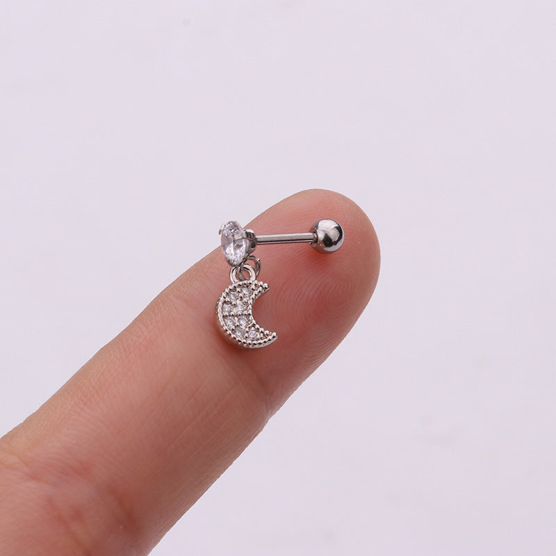 Lady Heart Metal Earrings Ear Studs