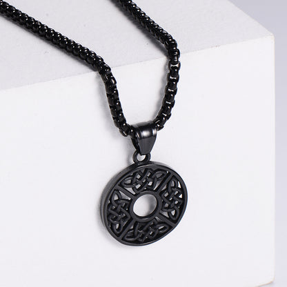 Cute Small Double Hollow Round Knot Stainless Steel Pendant Men And Women Wearable Necklaces