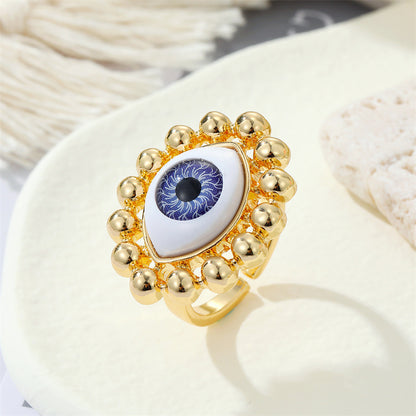 European Retro Metal Devil's Eye Color Turkish Eye Ring Cross-border Jewelry