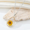 Cross-border Sold Jewelry Drop Shape Transparent Resin Dried Flower Necklace Bohemian Preserved Fresh Flower Starry Clavicle Chain