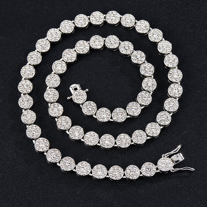 Hot Selling Product Bar Miami Hip Hop Cuban Necklace 9.5mm Round Bling Anklet Bracelet Manufacturer