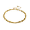 Fashion Simple Stainless Steel Cuban Chain Anklet 18k Gold Female Foot Ornament Wholesale