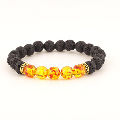 New Volcanic Stone Natural Stone Tiger Eye Stone Agate Beads Colorful Bracelets