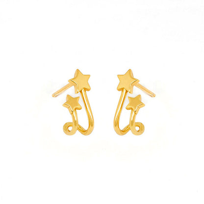 Simple Double-layer Star Earrings Fashion Exquisite Five-pointed Star Earrings Ear Jewelry