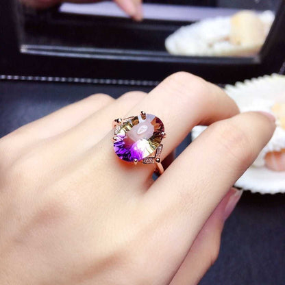 Live Broadcast Hot Sale New Colorful Watermelon Tourmaline Necklace Colorful Bright Luxury Egg-shaped Amethyst Rings Pendants