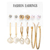 New Hot Sale Bohemian Moon Triangle Tassel Earring Set 6 Pairs Wholesale