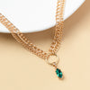 Fashion Diamond Chain Double Layer Necklace