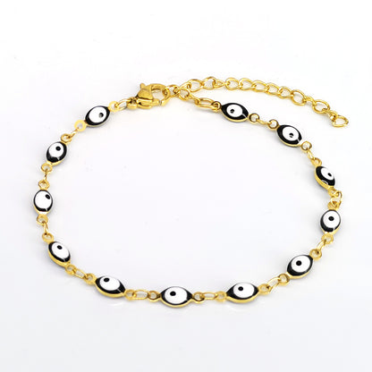 Ethnic Style Eye Titanium Steel Stoving Varnish No Inlaid Bracelets