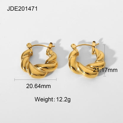 Circle Plating Stainless Steel No Inlaid Gold Plated Earrings