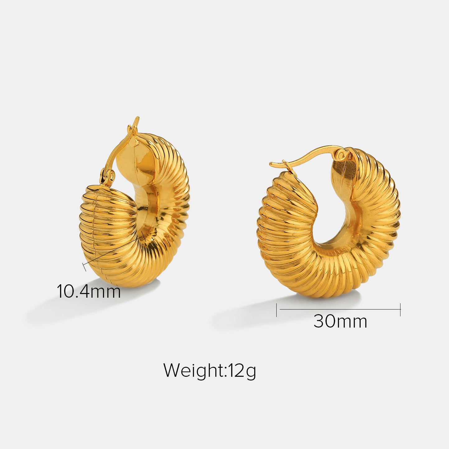 Circle Plating Stainless Steel No Inlaid Gold Plated Earrings