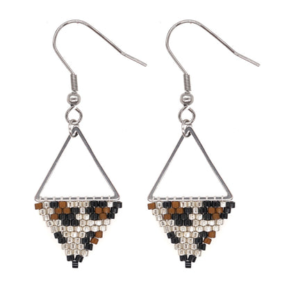 Bohemian Retro Ethnic Miyuki Rice Bead Triangle Earrings