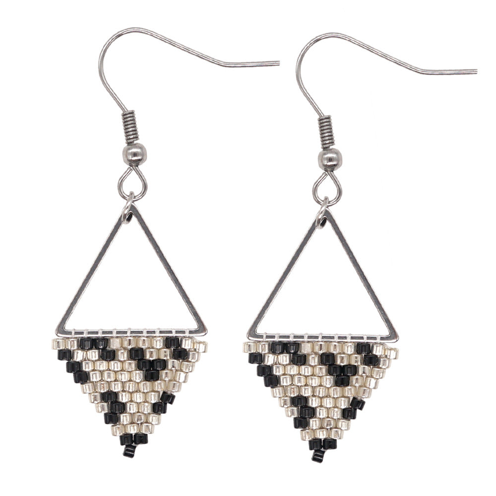 Bohemian Retro Ethnic Miyuki Rice Bead Triangle Earrings