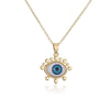 European And American Hot Sale New Copper Plated 18k Gold Lucky Eye Pendant Necklace