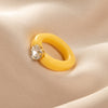 Simple Fashion Transparent Acrylic Resin French Retro Wind Creative Diamond Ring