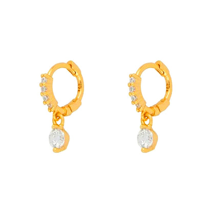 Fashion Drop-shaped Earrings European And American Trend Round Zircon Earrings Women