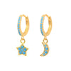 Star Moon Diamond Earrings Ear Hoop Fashion Earrings