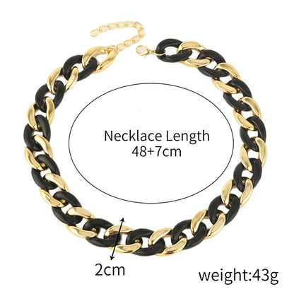 Fashion Multicolor Acrylic Necklace Non-fading Rock Punk Thick Chain Necklace