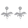 New Crystal Heart Asymmetrical Leaf Pendant Earrings Wholesale