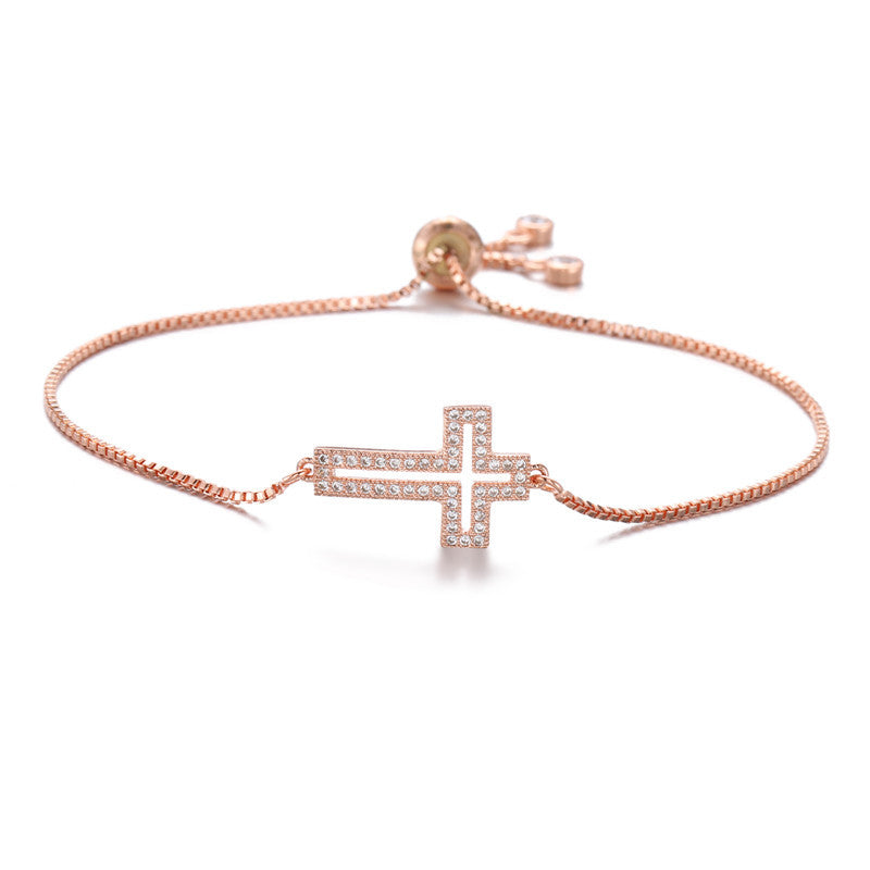 Hollow Cross Bracelet Adjustable European And American Jewelry